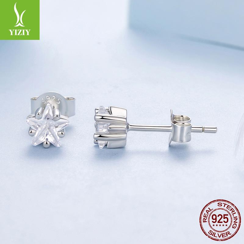 

Изысканные серьги-пусеты в виде маленьких звездочек, женские классические универсальные серьги-пусеты в виде звездочек из стерлингового серебра S925