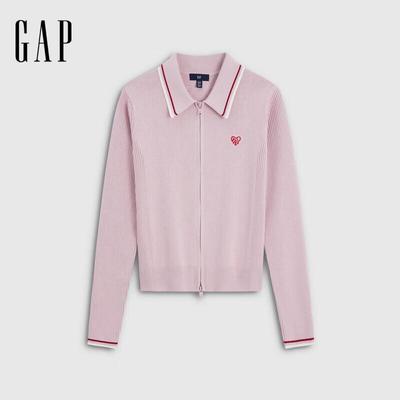 Women's Love Heart Logo Trim Knit Cardigan