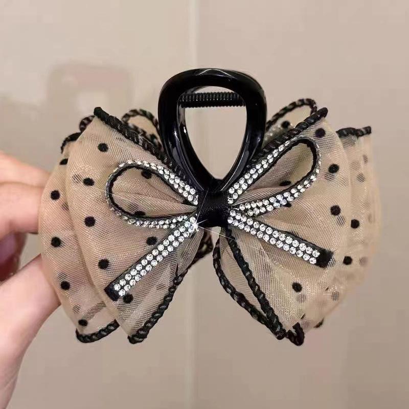 Trendy Women Lace Bow Hairpin Korean Version Of Butterfly Satin Elegant Hair Clips Girls Hair Ponytail Ponytail Clip Accessories