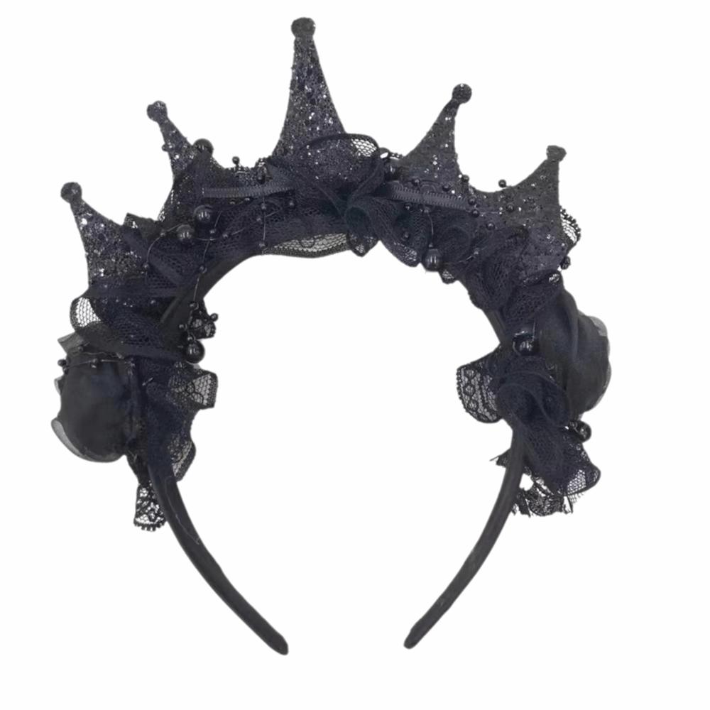 Gothic Women s Black Headdress Dark Style Halloween Hair Hoop Halloween Cosplay чёрный