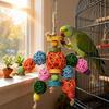 Rattan Ball Bird Toy Grab BiteToy Stand Grinding Teeth Hanging Chew Toys for Pet Bird Parrot Cage Decor Hangable Chewing Toy