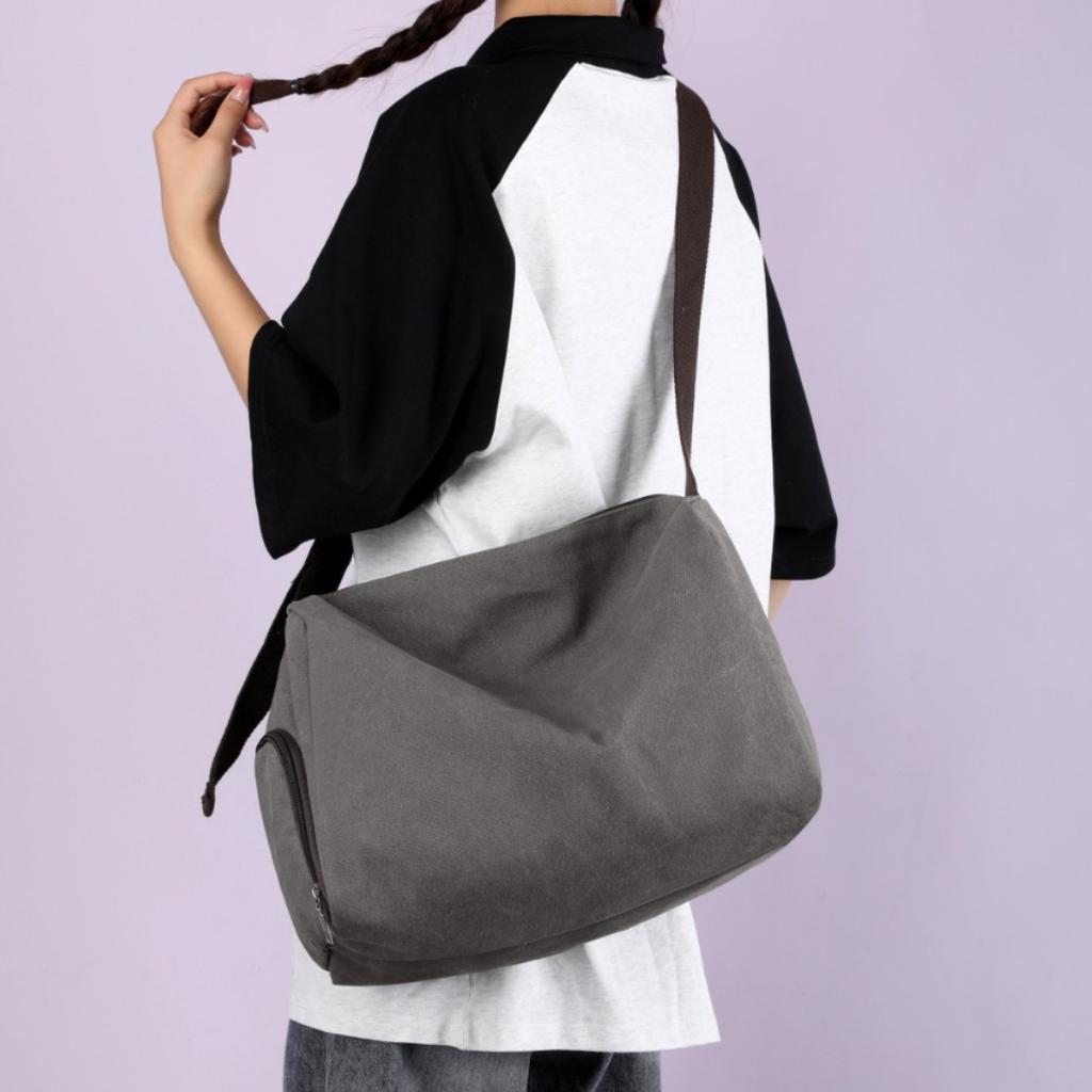 Men's and women's same messenger bag Women's casual simple canvas Tooling luggage bag Sports belt shoes warehouse fitness yoga bag