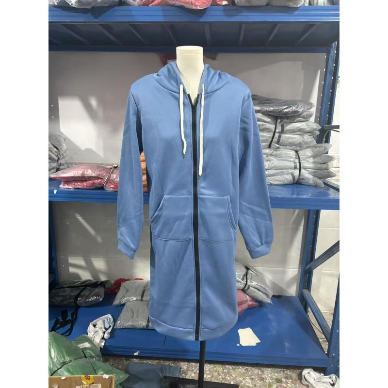 Womens Oversized Long Hooded Sweatshirt Thick Fleece Pullover Coat Winter Casual Loose Fit Plus Size