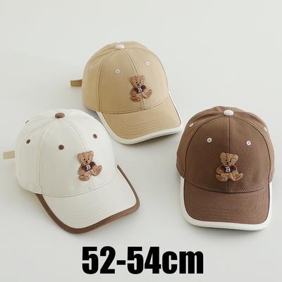 Kinder Baseballkappe 52-54cm Baumwolle Frühling Sommer Mütze für Kinder Mädchen Junge Sonnenhüte Niedliches Bärenetikett