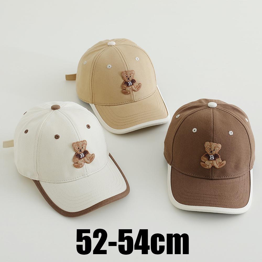Children Baseball Cap 52-54cm Cotton Spring Summer Cap for Kids Girl Boy Sun Hats Cute Bear Label