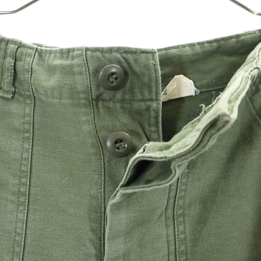 US ARMY 70s DSA Vintage Cotton Satin Baker Pants W30 Military Button Fly Men's Used