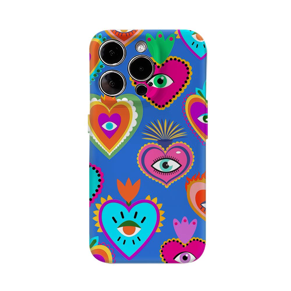 

Colorful Heart Eyes Phone Case for IPhone 16 15 14 13 12 11 X XS XR XSMAX 7 8 Pro Max Plus Double-layer Back Cover IPHONEXSMAX