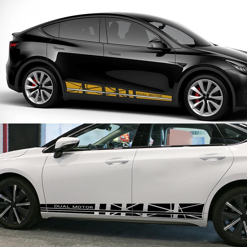 For Tesla Model Y Car Door Side Stickers PVC Decals Decoration Decal Waterproof Vinyl Film Auto Exterior Styling Car Accessories