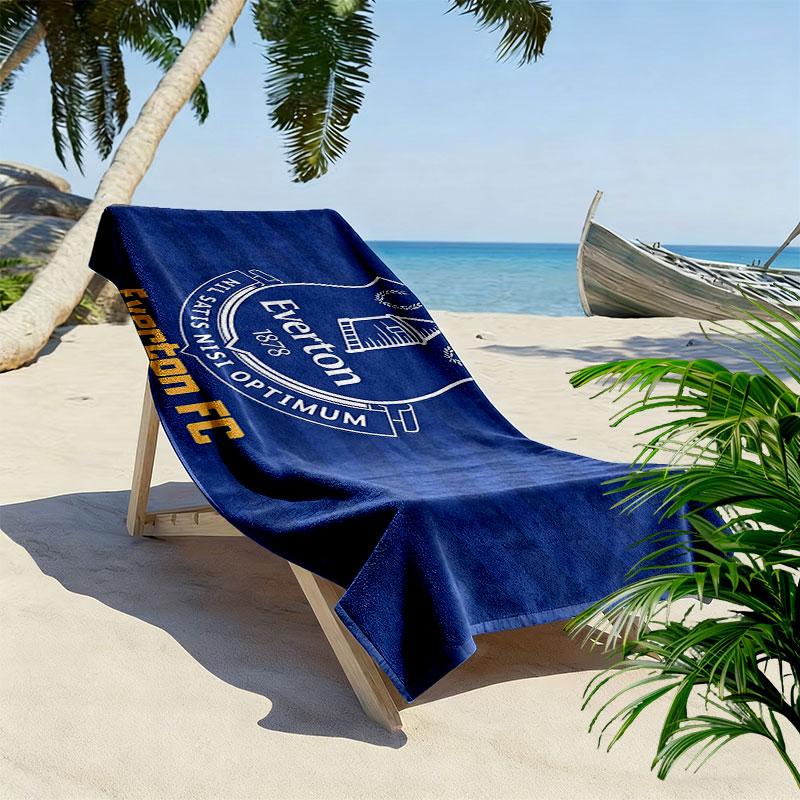 Ręcznik plażowy z nadrukiem Everton FC, Duży miękki szybkoschnący ręcznik na plażę, kemping, basen
