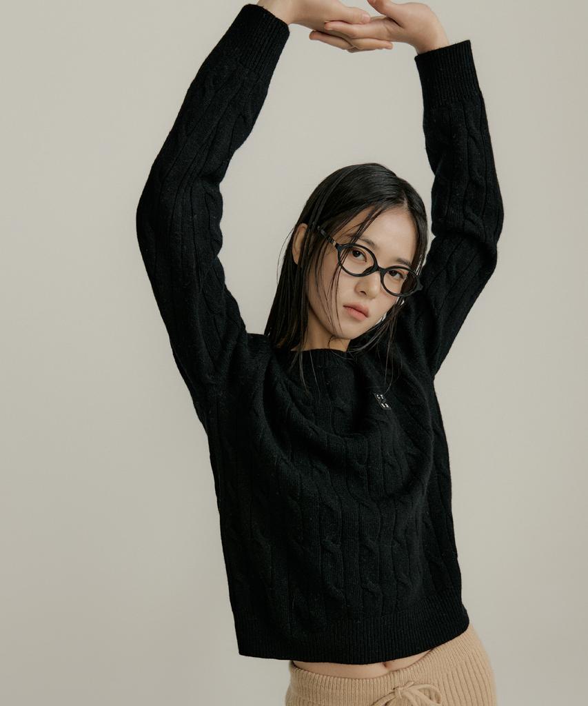 CITYBREEZE Essential Logo Wappen Cable Knit_Black