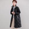 Warm Thickened Winter Coat Women Loose Over Knee Cotton Padded Jacket Mid Length Large Size