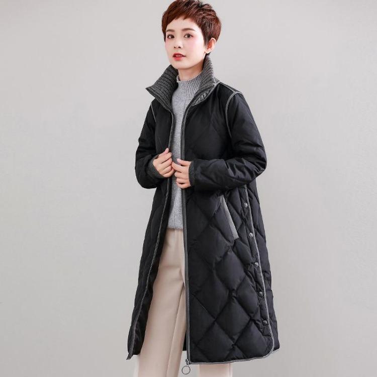 Warm Thickened Winter Coat Women Loose Over Knee Cotton Padded Jacket Mid Length Large Size