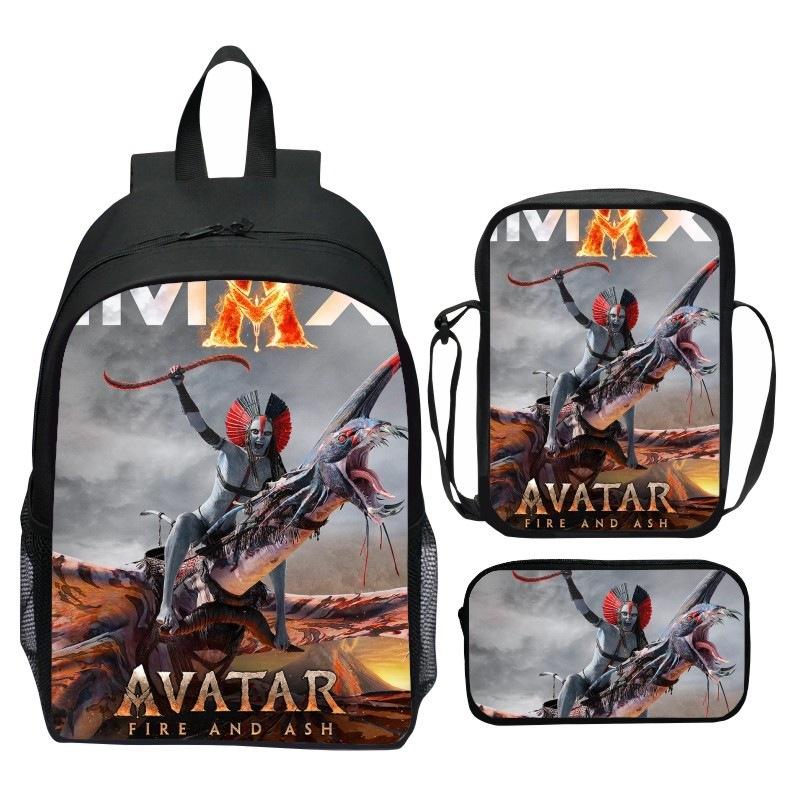 Printed Backpack Set 3-Piece Cartoon Movie Themed School Bag for Kids