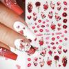 Autocollants pour Nail Art Saint-Valentin Romantique CŒUR Lignes Ours d'Amour Panda Dessin Animé Autocollants pour Ongles