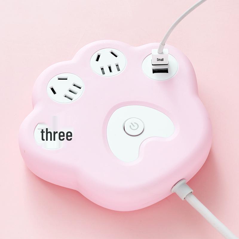 Creative Cat Paw Desktop Power Strip with USB - Multi-Outlet for Home or Office