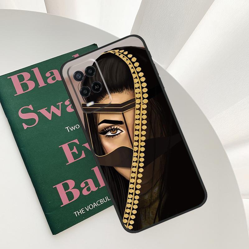 Hijab Face Muslim Islamic Gril Eyes Case For Oppo A15 A16 A17 A52 A72 A76 A96 A54 A74 A94 A54S A57S A58 A78 A98 A57 A77 Cover