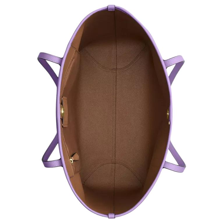 Coach City 33 Logo Print Coated Canvas Tote Bag Women tote bags Beige Purple CV976-IMY1K