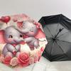 1PC Elephant Flowers Umbrella-8-Rib Reinforced, Automatic Open, Lightweight & Durable, Fashion Accessory for Outdoor, H0356