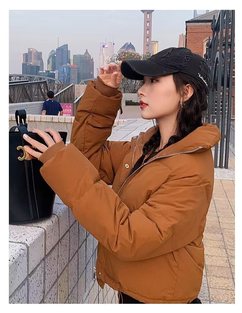 Korean Style Women's Winter Clearance: Short, Thick, High-Waisted Down Cotton-Padded Jacket