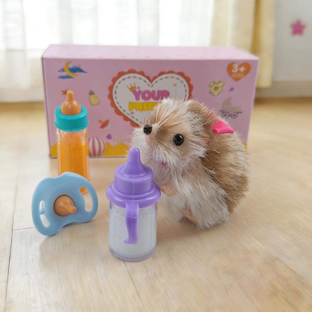 

Pet Silicone Hedgehog Soft Wear-resistant and Drop Resistant Reborn Toy Office Stress Relief Tool Desktop Ornament Comes with Feeding Bottle Nipple 12.5x6.5x6.5cm hedgehog
