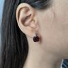 Серебряные серьги с искусственным гранатом nano 4.628ct, фианитами (60002411)
