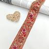 10 Yards 4cm Breite Spitzenstoff-Borte Stickerei Blumenmuster Band-Borte Kanten-Borte Band-Applikation Design