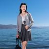 Women's Plus Size V-Neck Long Sleeve T-Shirt Cardigan