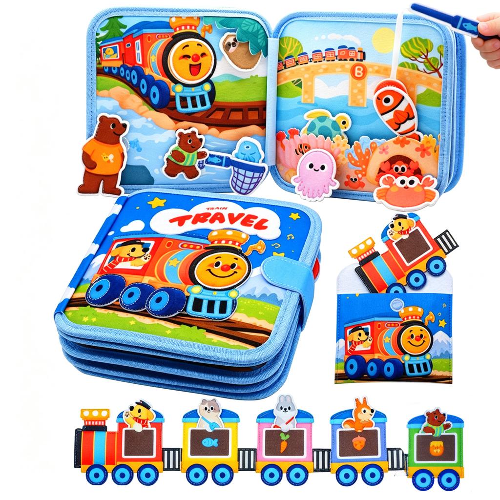 3D Farm Busy Board Quiet Book Soft Felt Montessori Toy For Fine Motor Skills Early Educational Travel Toys For Children Gifts