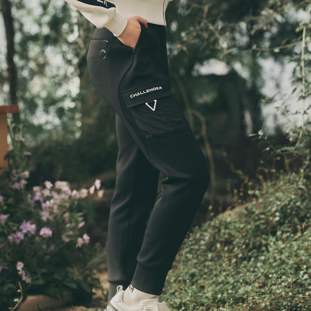 CHALLENGER Softy Lightweight Jersey Cargo Pocket Women'S Training Pants Black