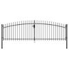 Vidaxl Double Wing Gate With Decorative Spikes, 400 X 150 Cm