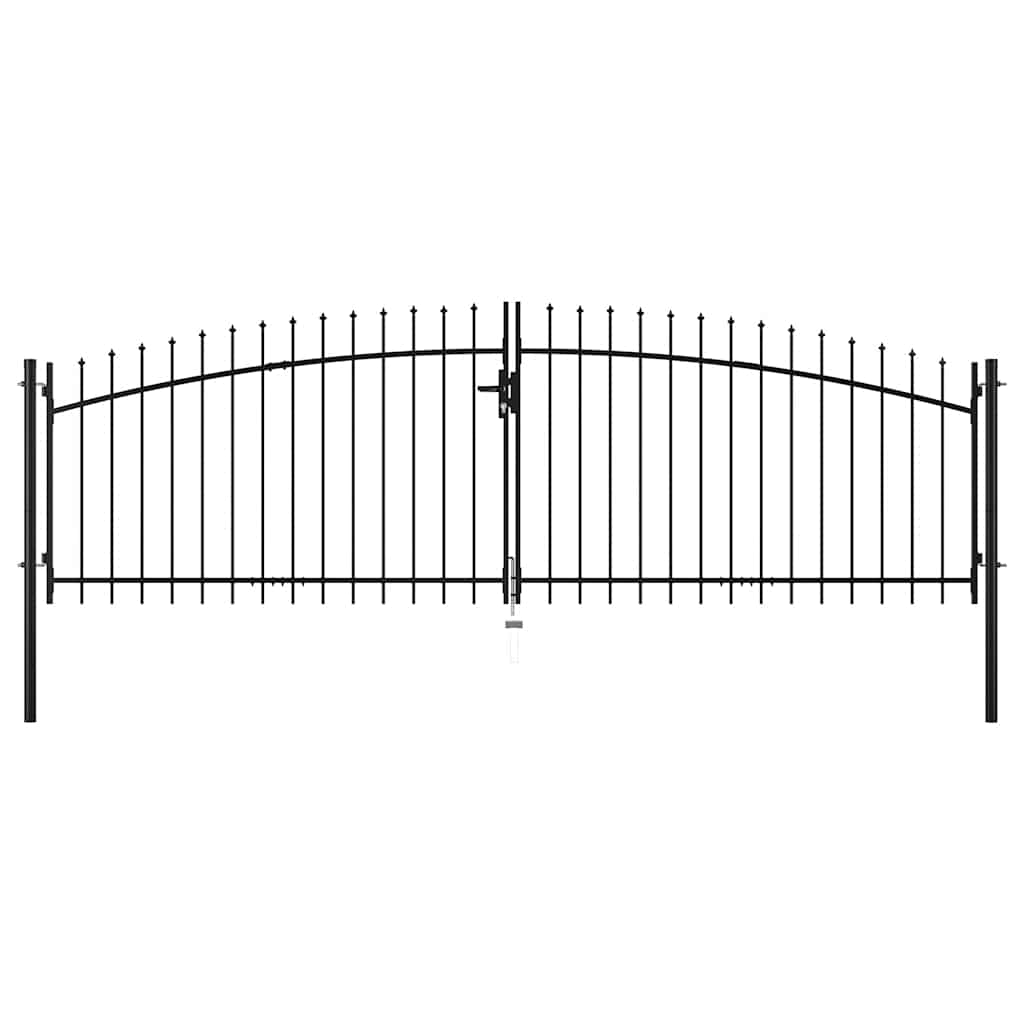 Vidaxl Double Wing Gate With Decorative Spikes, 400 X 150 Cm