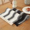 Bohemian Table Runner Knitted Table Runner with Tassels Black White Table Runner Dining Table Decoration for Farmhouse Weddings Parties