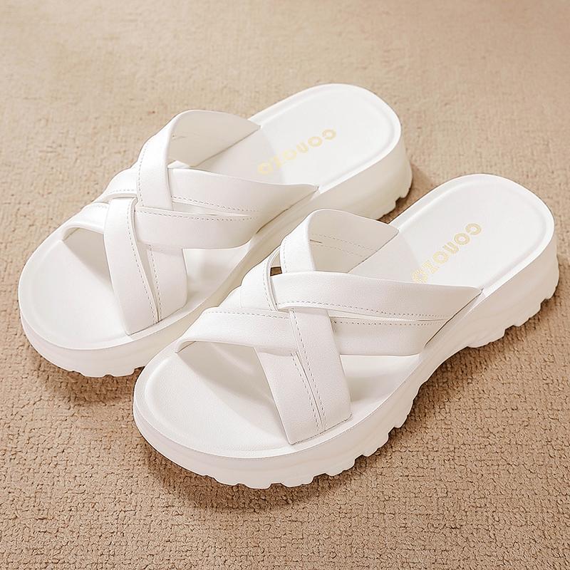 2024 New Summer Style Comfortable and Wear-resistant Casual Open-toe Elegant and Fashionable Women's Fish Mouth Slippers
