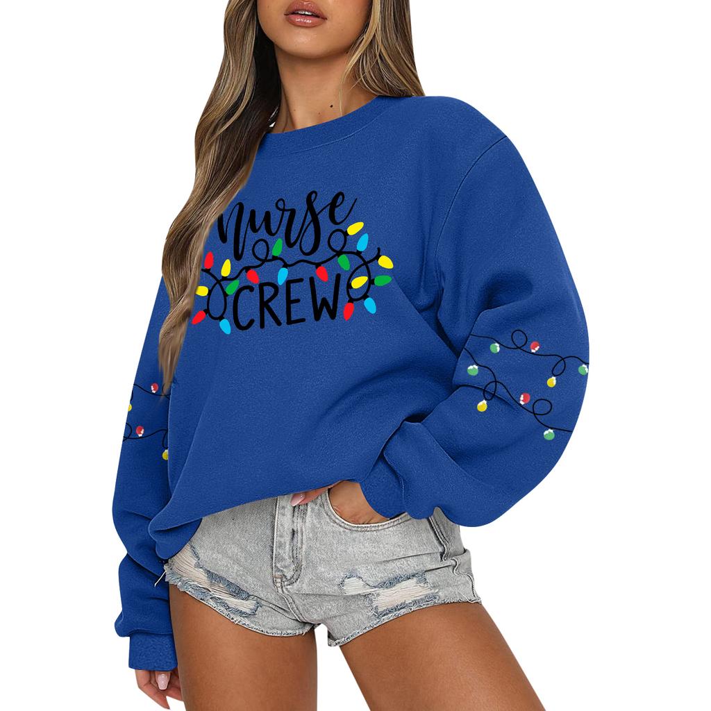 Women  Tops Women's Long Sleeve Sweatshirt Casual Crewneck Loose Fit Pollover Fleece Tops
