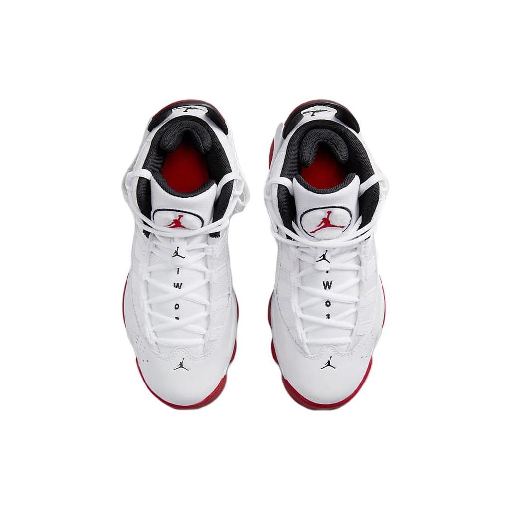 (GS) Air Jordan 6 Rings 'White University Red' Kids' 323419-160