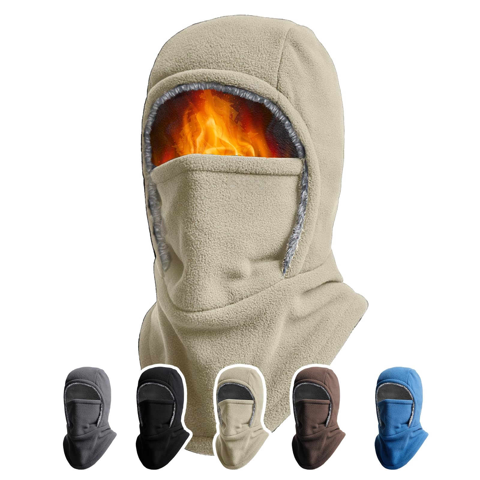 

Balaclava Neck Winter Extremely Extra Thick Fleece Ski Neck Face Large for Unisex Free [MayCherry] Warmer, Warmth, Warm, Sub-Zero Insulation, Lined,