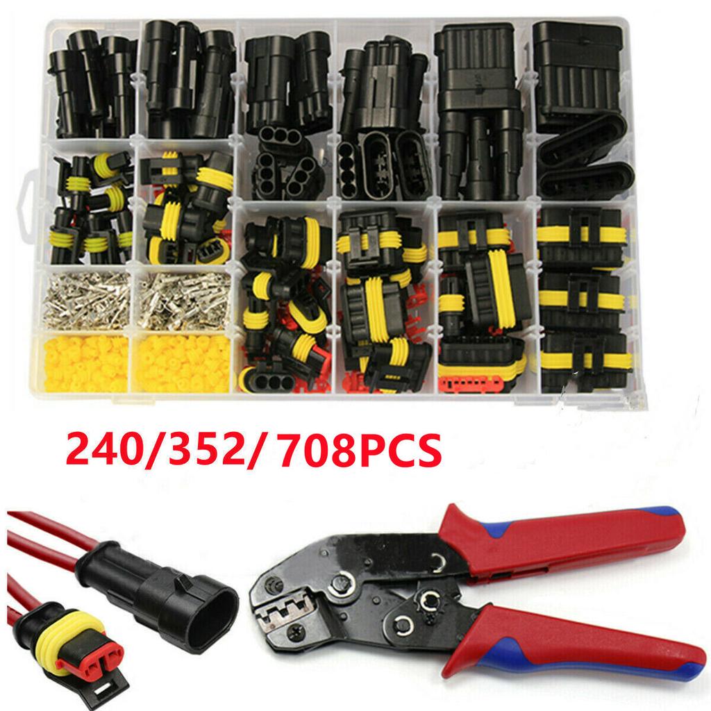 708/352pcs 1 HID Waterproof Connectors Car Marine Seal Electrical Wire Connector Plug Truck Harness