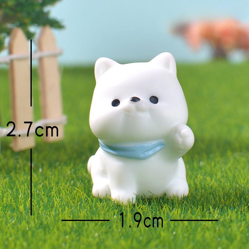 Cute Samoyed Dog Figurines Decorative Accessories Resin Cute Particle Figurines