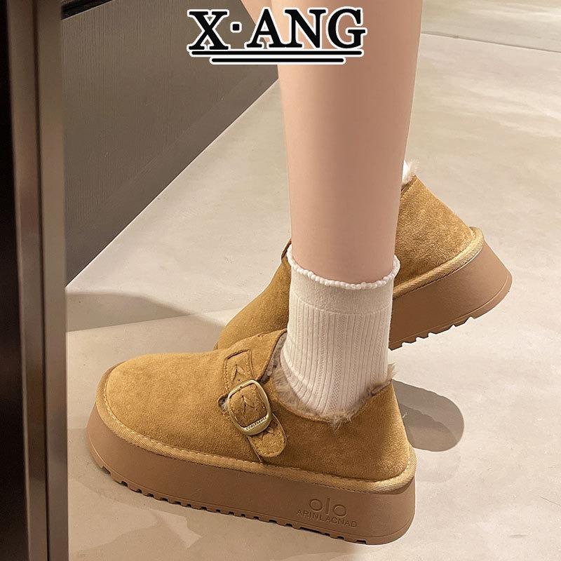 Winter Thick-soled Non-slip Wool Snow Boots Women's Velvet Thickened Warm Cotton Shoes Bread Shoes Women