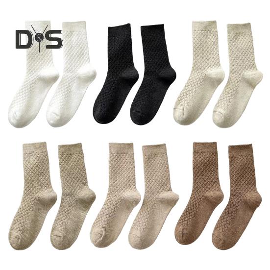 

6 пар носков-тапочек, осенне-зимние однотонные утолщенные теплые носки, высокие носки базового дизайна для вязания разноцветный