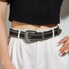 Zinc Zinc Alloy Pin Buckle Rivet Waist Belt Punk PU Leather Belt Casual Women Waistband  Women