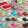 3Pcs Fitted Sheet Solid Color Bed Sheets With Elastic Band Double Queen Size Mattress Cover with Pillowcase