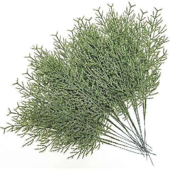 PASYOU Fake Leaves Plants for Christmas Decor, Gold Artificial Shrubs Grass Foliage Plastic Bulk Leaf Indoor Outdoor Home Garden Party Hotel Verandah