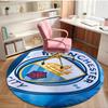Football Team City FC Print Round Rug, Washable Floor Carpet, For Entryway Dorm Laundry Room Office Study, Home Decor Birthday Christmas Gift