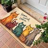 2d Printed Cream Six Cartoon Cats Home Sweet Home Doormat Non Slip Entrance Rug For Cute Family Home Decor Gift