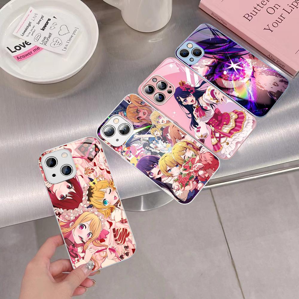 Oshi No Ko Anime Phone Case For IPhone 15 13 12 Mini 11 Pro XS Max X XR 14 Plus Tempered Glass Cover