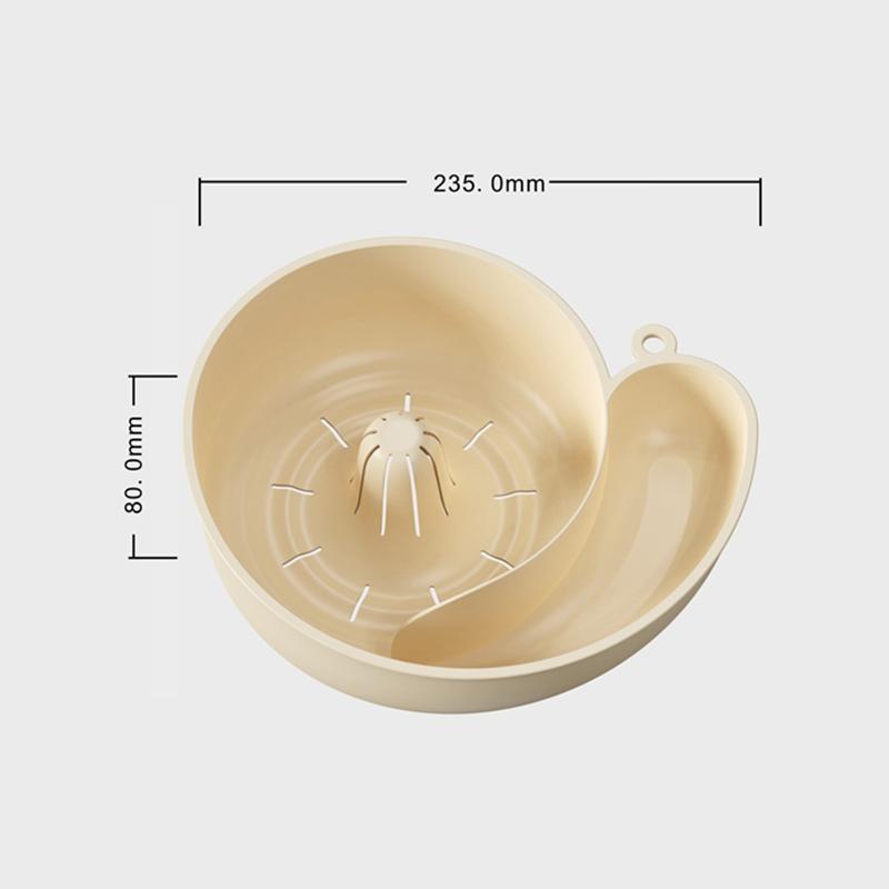 New Snail Shape Fruit Drainer Basket Reusable Kitchen Vegetable Washing Basin Multi-functional Automatic Rotation Clean Tools