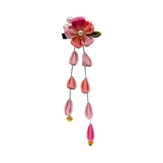 Baramoly Hair Accessory for Shichi-Go-San, Coming-of-Age Ceremony, Weddings, Graduations - Tsumami Zaiku Flower with Wisteria Tassel for Kimono,