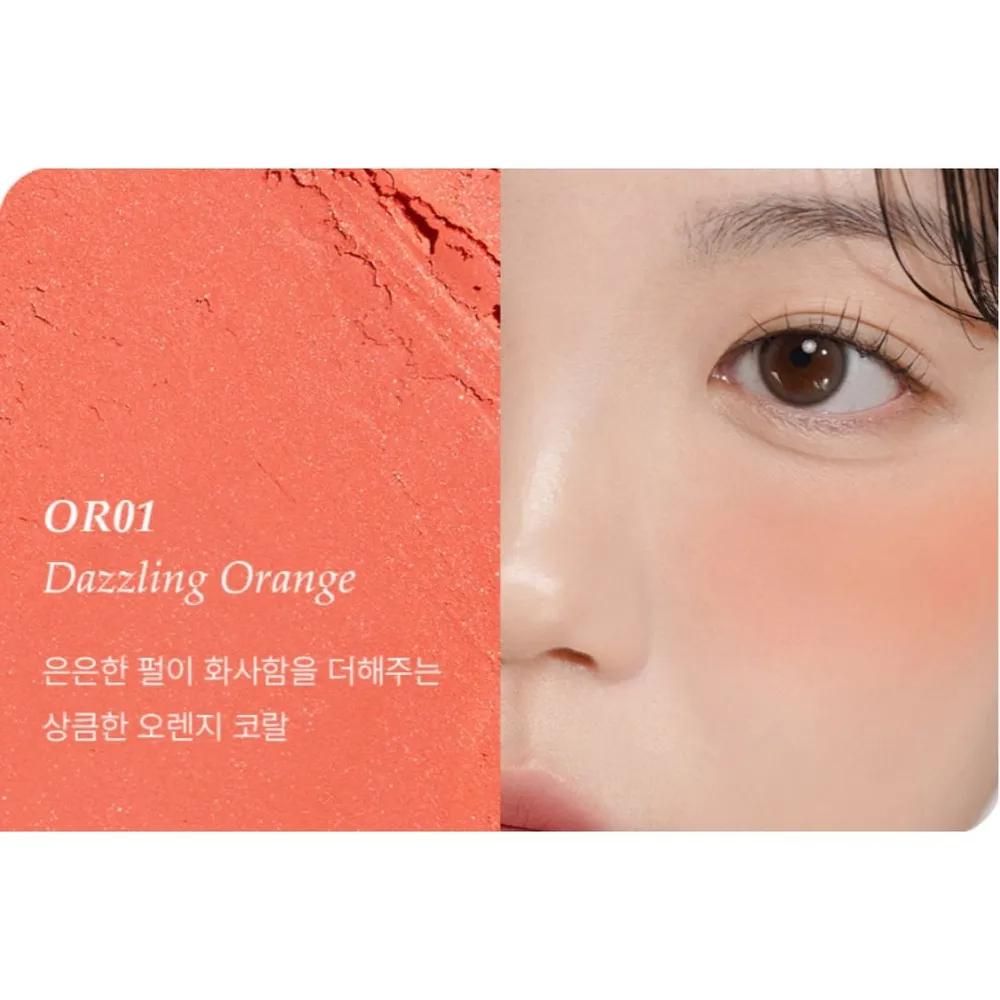 The Saem Jelly Blusher Swatches Warm Tone OR01 Dazzling Orange x2