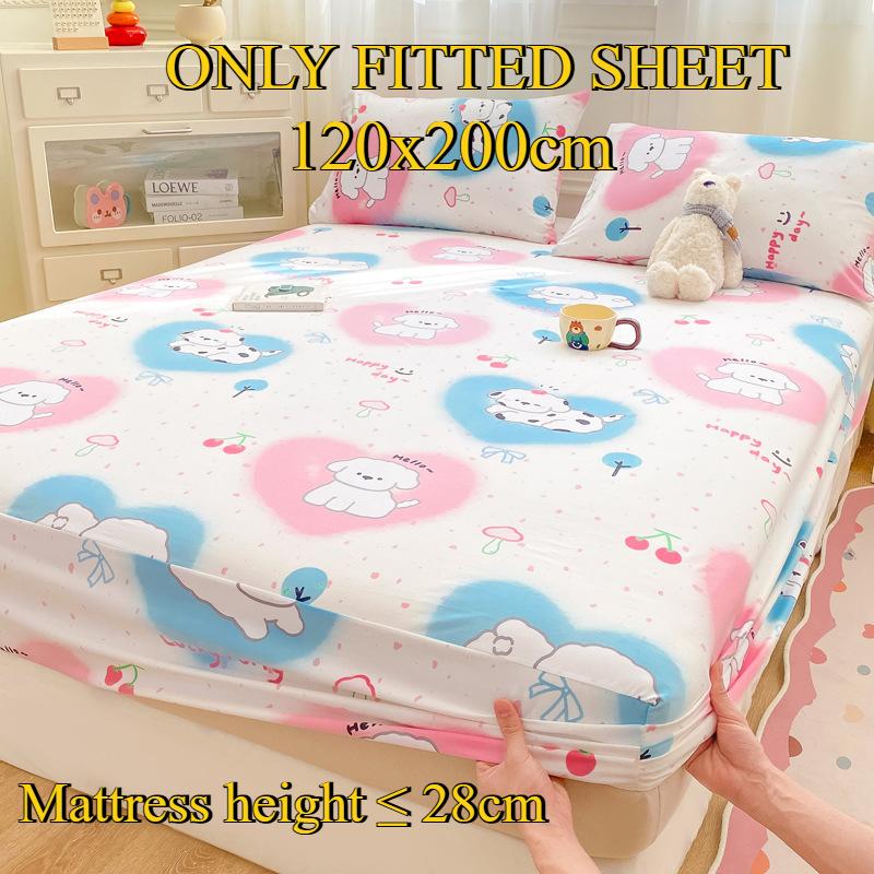 Fitted Sheet Pure Cotton Non-fading Non-balling Single-piece Bed Sheet Non-slip Multi-specification Bedding Bedspread Protector